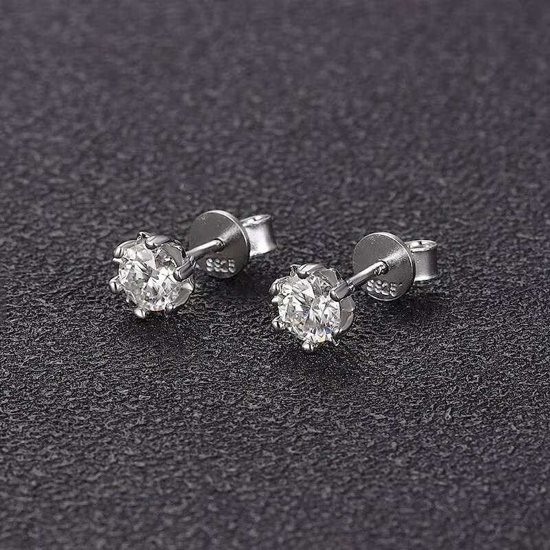 Wholesale Jewelry Red Yellow Black Green Champagne Aquamarine Blue Purple Rainbow Tanzanite Blue Pink Color Moissanite Earrings