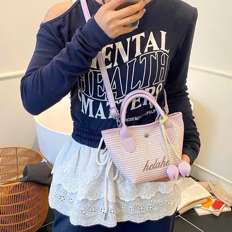 Hand-woven bag 2025 new trendy seaside vacation casual handbag crossbody bag beach straw woven bag cute and fresh XJ250627