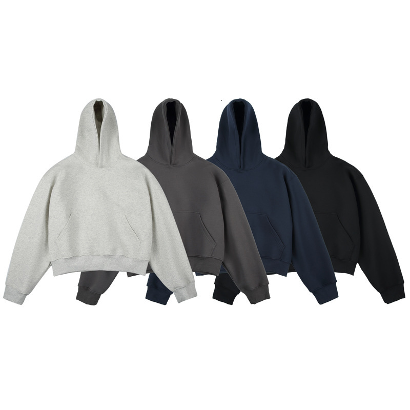 500G American High Street Cleanfit Short Oversized Hoodie Unisex Loose Thick Boxy Sweatshirt