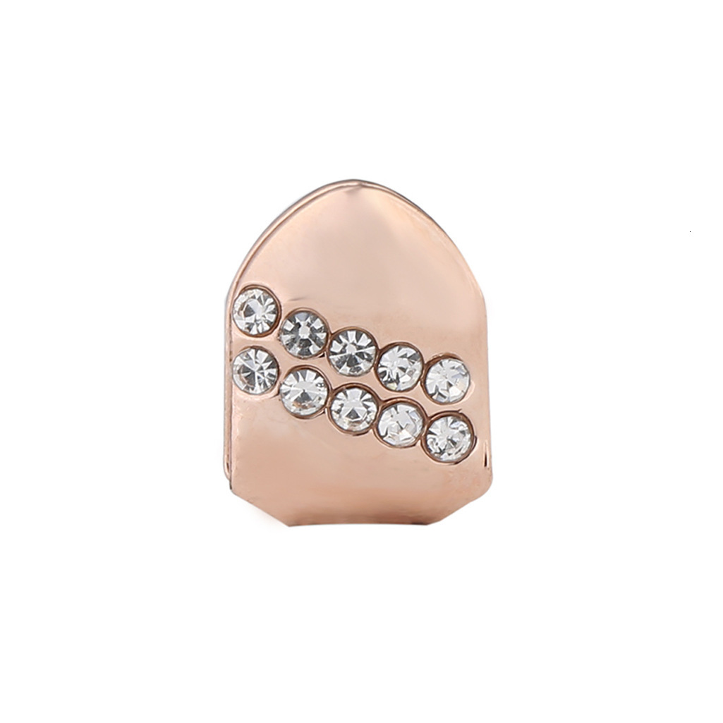 premium moissanite iced out single gold tooth diagonal pattern bling hip hop grillz rapper accessory Pass the diamond tester