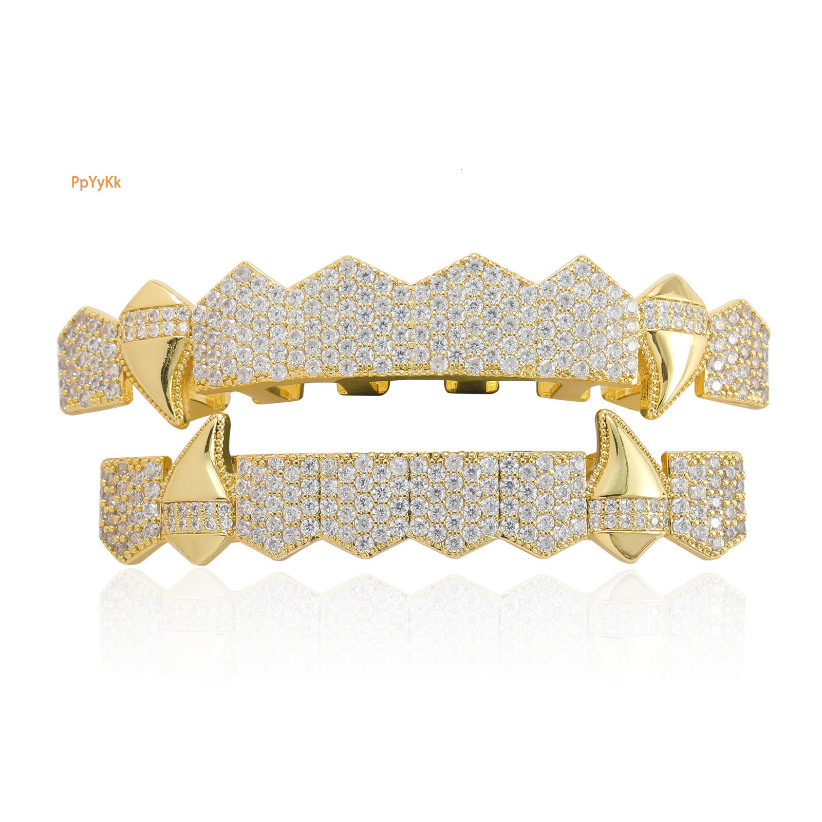 Halloween Vampire Fangs 8-tooth Hip Hop Grillz Moissanite Iced Out Premium Accessories Pass the diamond tester