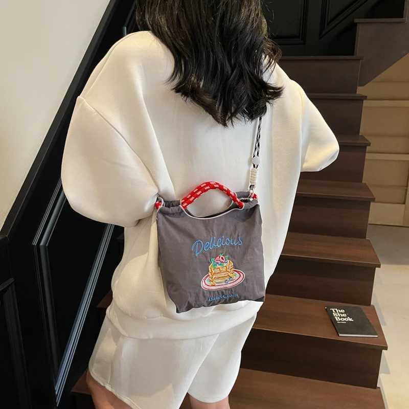Mini Niche Shopping Bag Nylon Embroidered Handbag 2025 Summer New Lightweight Shopping Crossbody Mobile Phone Bag XJ250627