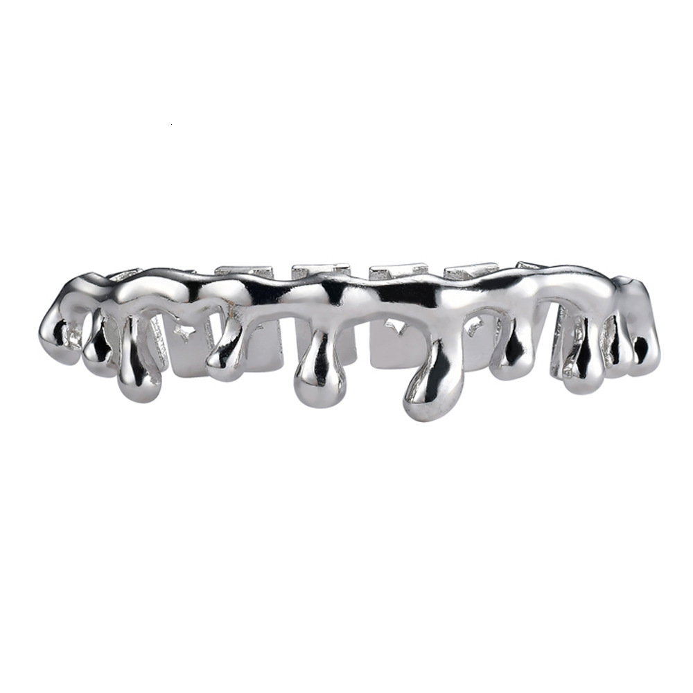 new arrival 10-teeth water drop hip hop grillz 18k solid gold trendy premium luxury bling accessories Pass the diamond tester