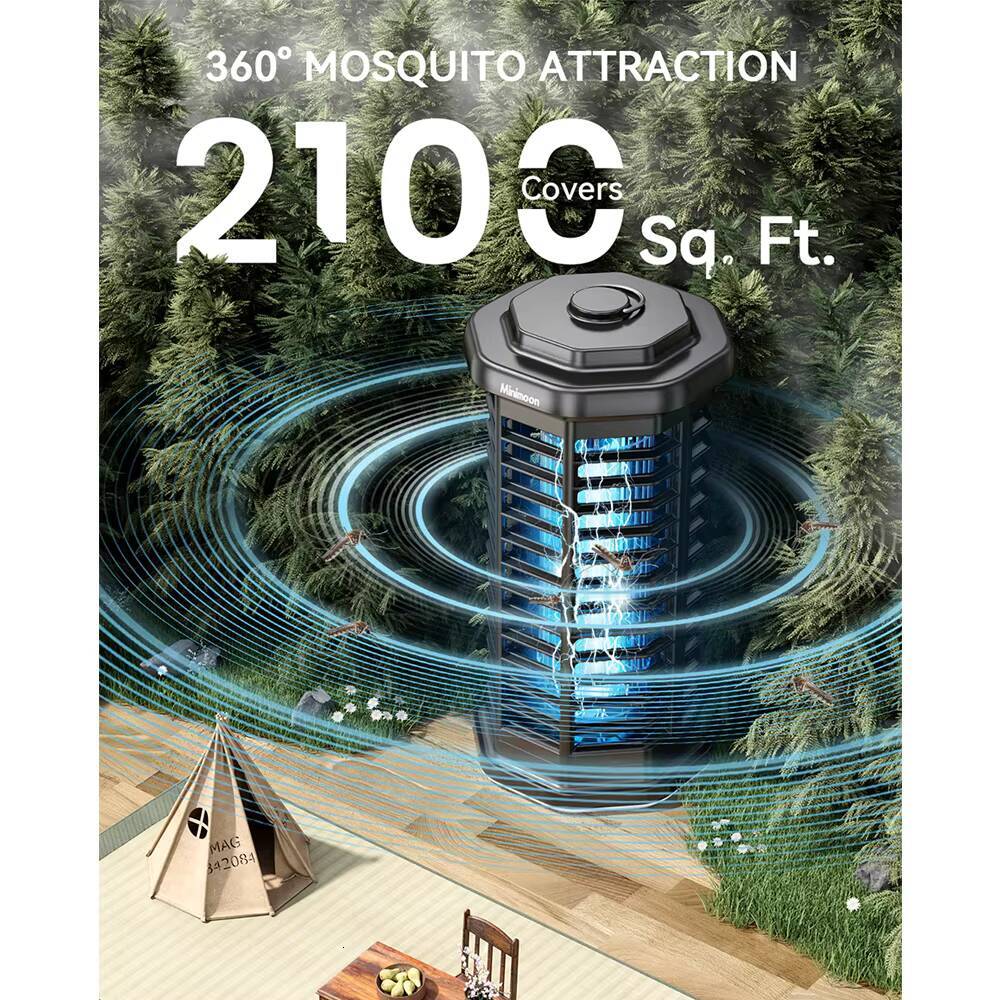 Minimoon Bug with LED Light 4200V Voltage Electric Mosquito Zapper Fly Trap Outdoor Yard Backyard Patio Camping i1