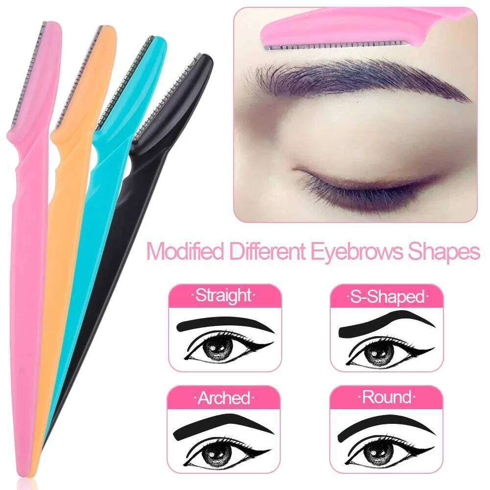 10Pcs Eyebrow Trimmer Women Face Shaver Portable Eye Brow Epilation Removal Cutters Safety Knife Makeup Scraper