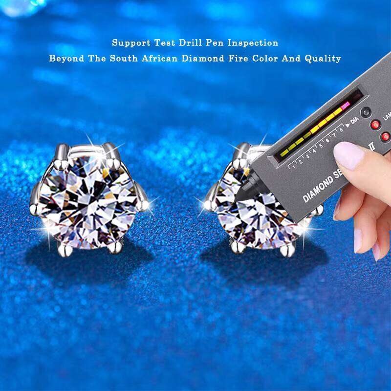 Without Ear Piercing Moissanite Dia Magnetic Women's Stud S Sterling Sliver for Women Men Earings