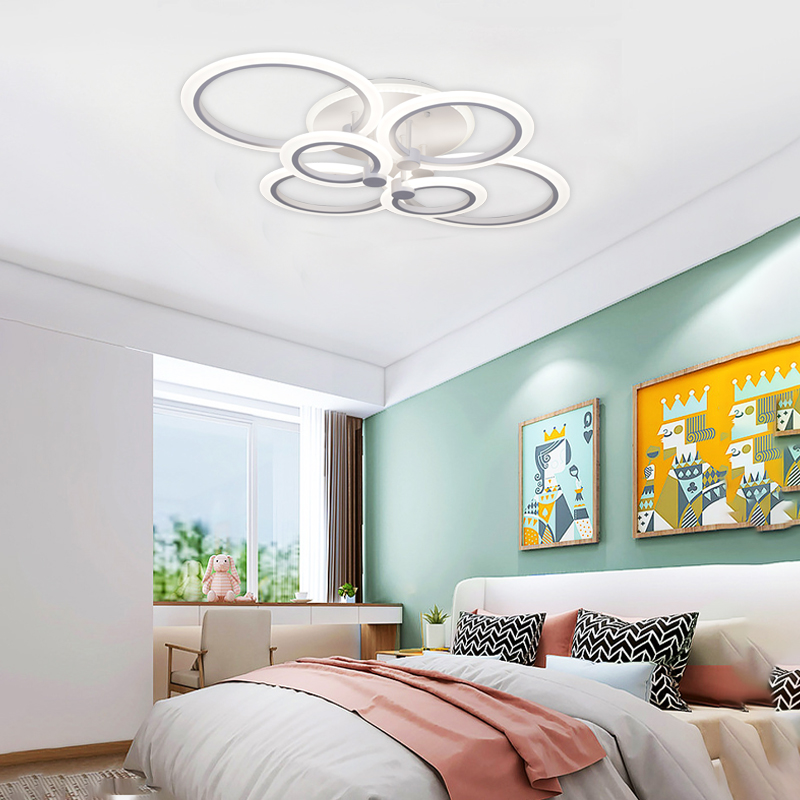 Designer Nordic Ceiling Light - Dimmable Warm/Cool White, Remote