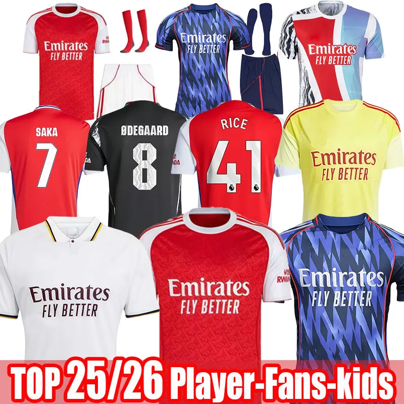 25 26 SAKA NWANERI soccer jerseys Fans Player version ODEGAARD HAVERTZ ZINCHENKO LEWIS-SKELLY 2025 football shirt Men Kids sets RICE CALAFIORI ArSeN top kit jersey