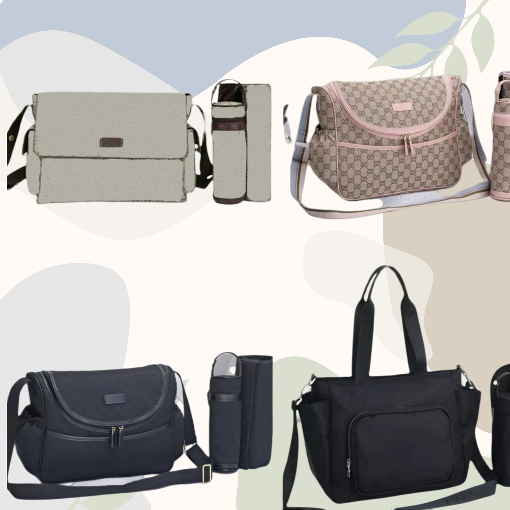 Diaper Bag Black Baby Bag High Qualty Designer Kids Nappy Change Pram Large Nylon Gray Pink Brown Luxury Mommy Backpack