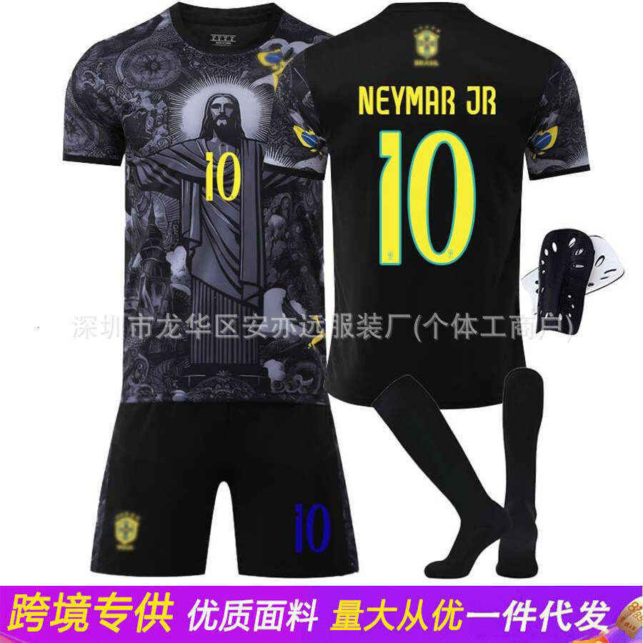 2526 Brazil Special Edition Black 7 Vinicius Jersey 9 Raulicic No. 10 Neymar Soccer Kit Set