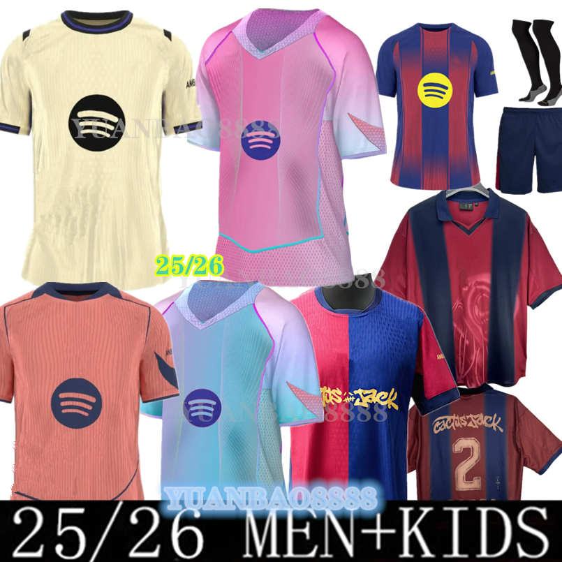 25 26 LEWANDOWSKI RAPHINHA BarceSoccer Jerseys 2025 2026 LAMINE YAMAL PEDRI FERRAN GAVI Player Fan Version BarcelonaEs goalkeeper Men Uniforms