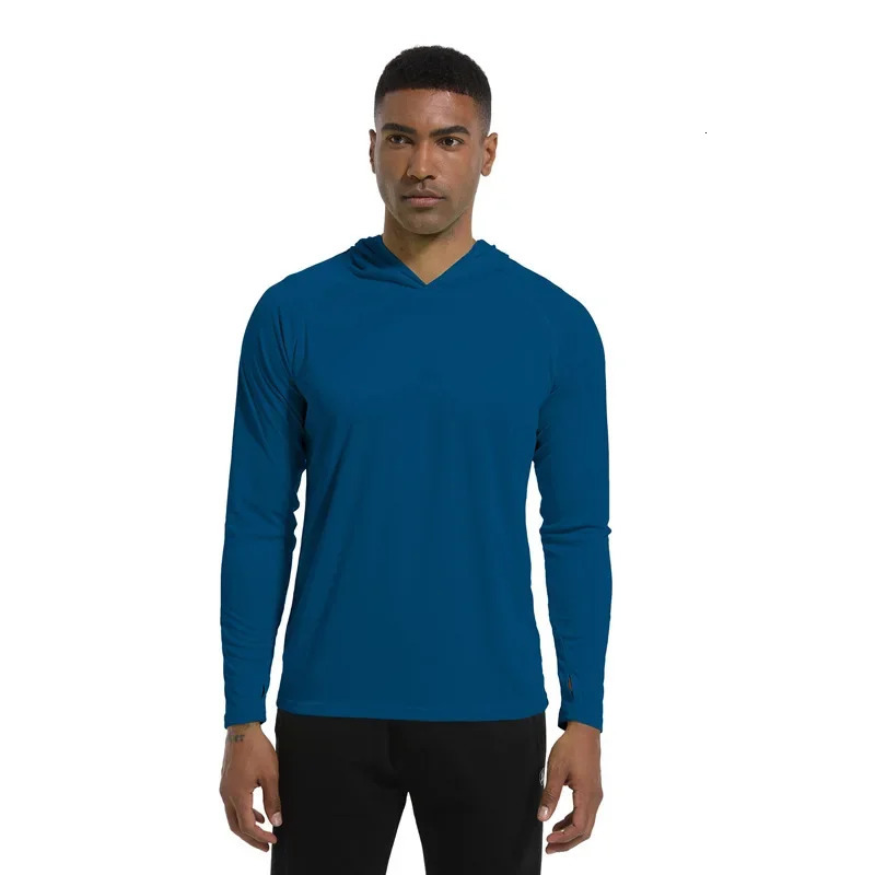 Men Upf 50 Sun Protection t-Shirts Long Sleeve t-Shirt Casual Tops Male Quick Dry Gym Running Tee Shirts With Hood Man Clothing 250627