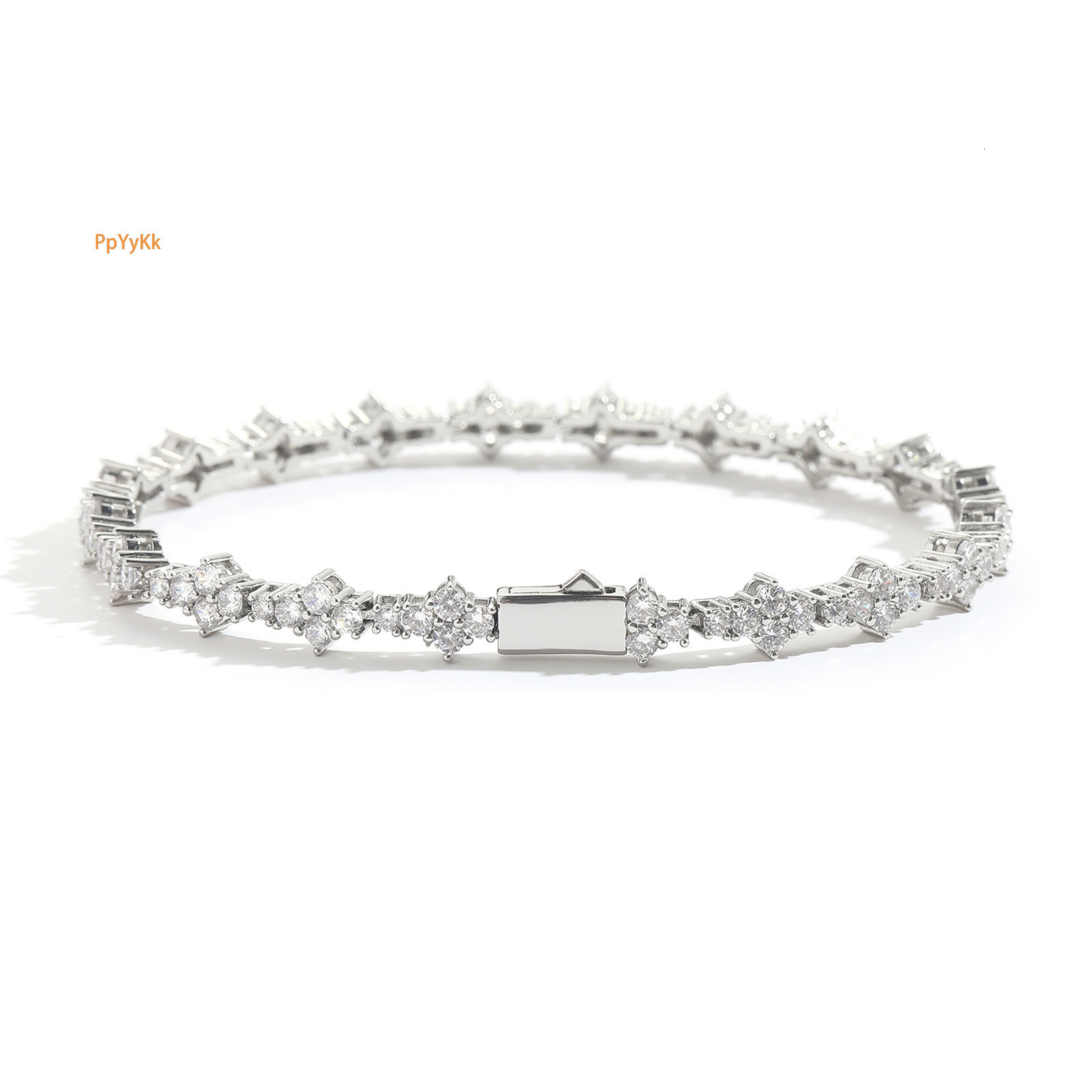 Men's Plum Blossom Tennis Chain Hip Hop Bracelet Luxury Iced Out Moissanite Trendy Brand Spring Clasp Bling Bling Jewelry Pass the diamond tester