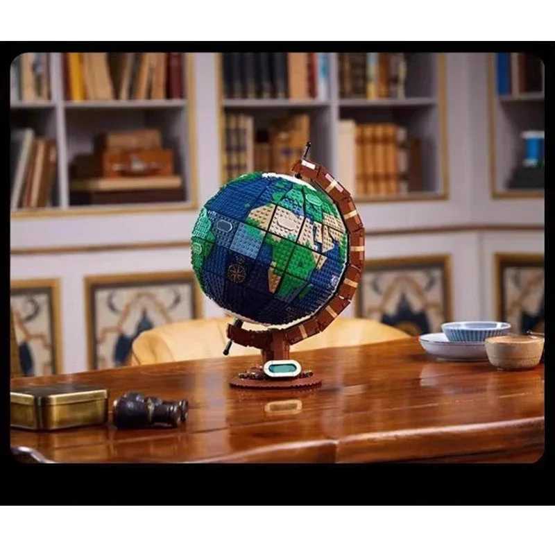 New product 2585PCS creative globe map model building block technology MOC building block creative assembly childrens toy birth Y250627