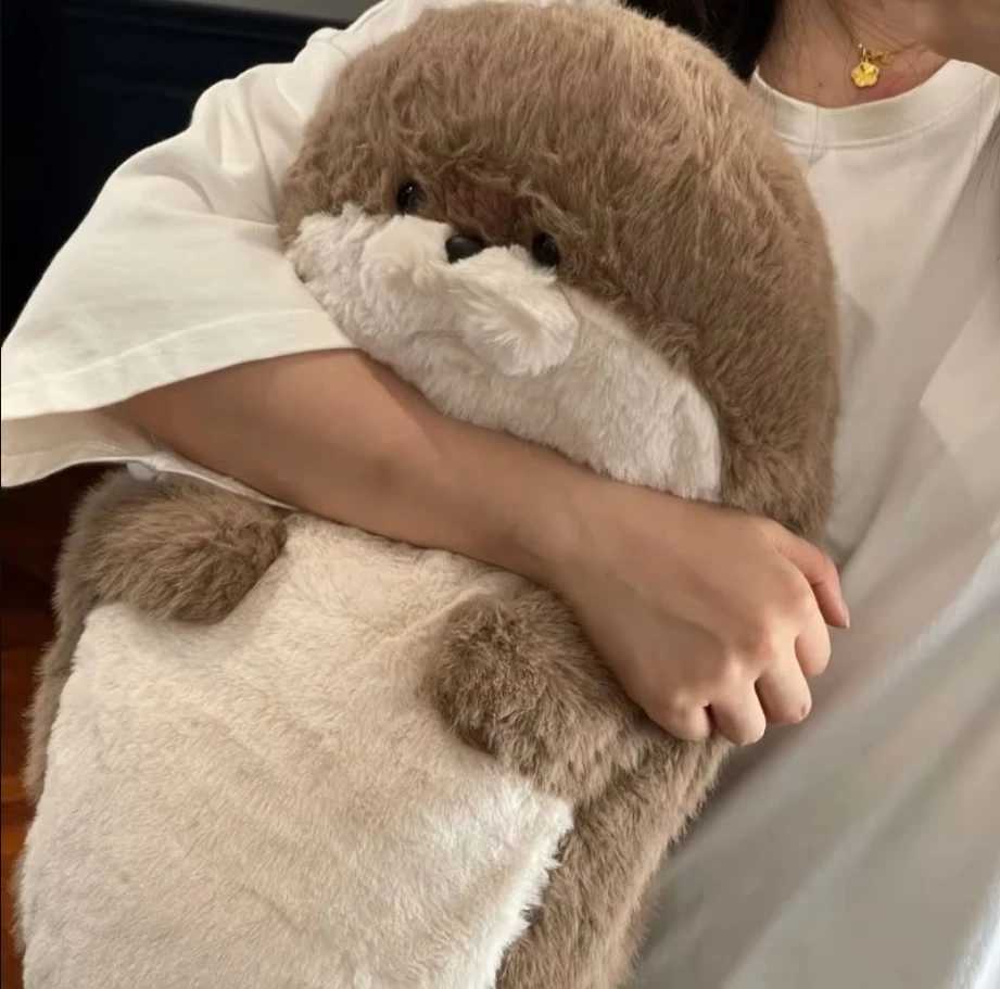 Kawaii Cartoon Sea Creature Sea Otter Plush Doll Pillow Blue Seal Sea Otter Stuffed Animal Birthday Gift For Boys And Girls Y250627