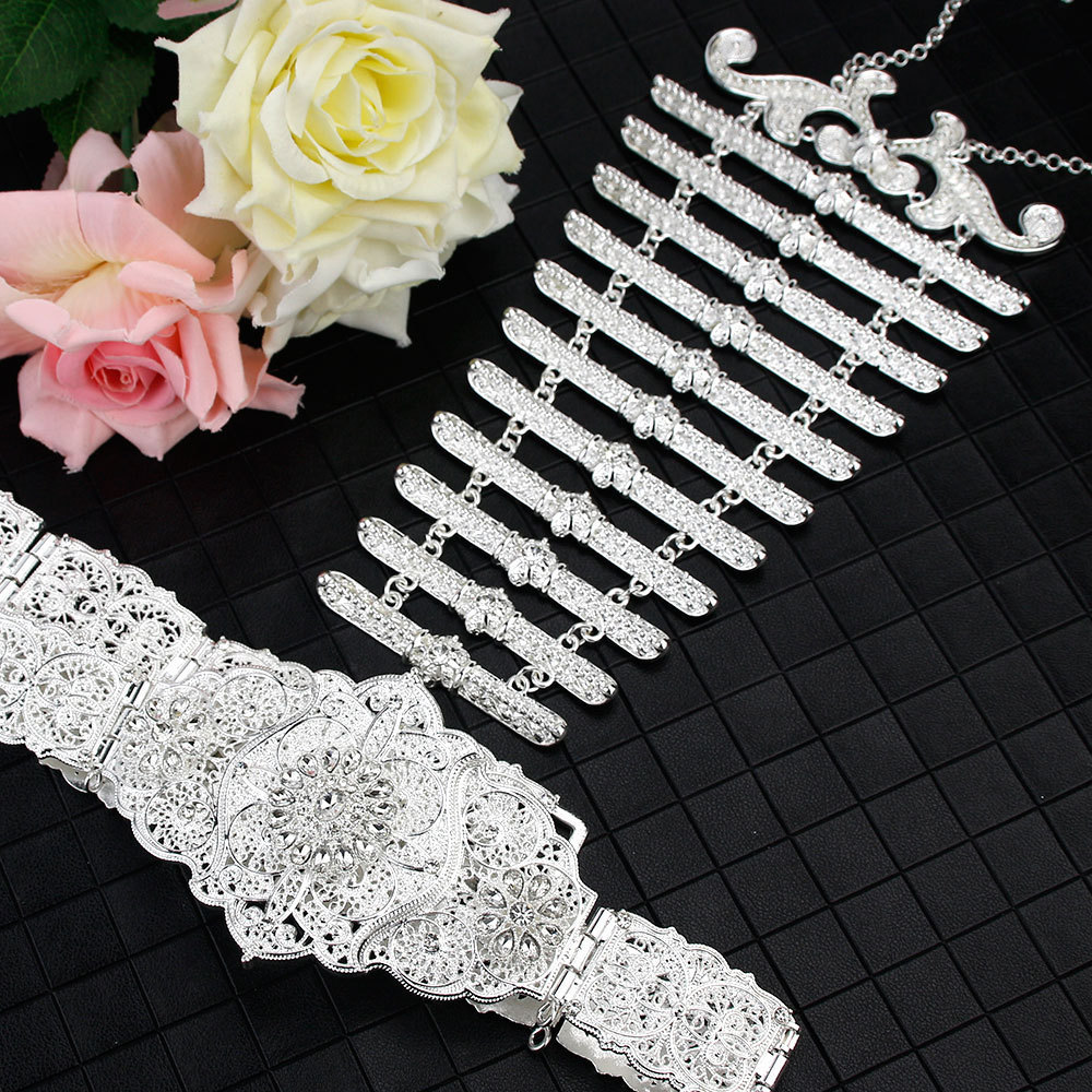 Russian Caucasus Ethnic Womens Belt Wedding Robe Costume Decoration Body Waist Seal Accessories Set241203