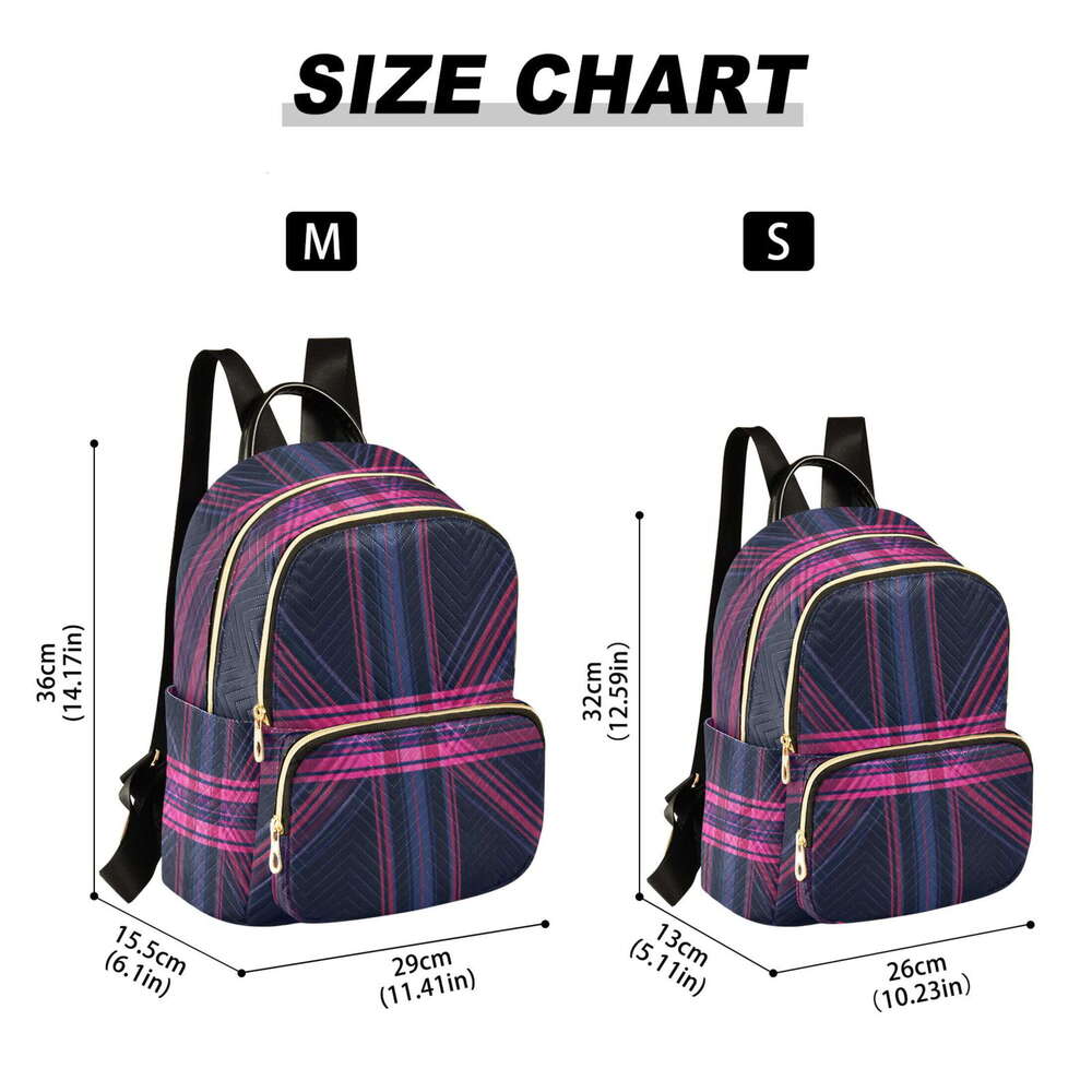Blue and Red Diagonal Plaid Quilted Backpack Fashion Daypack Commuter Bag for Women 8.5 L