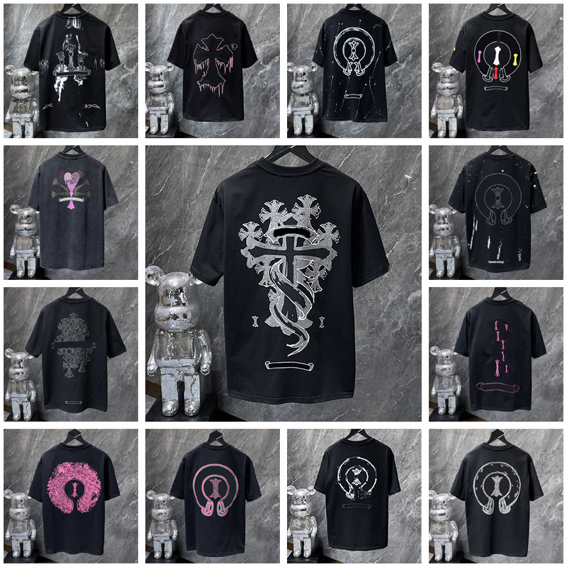 summer fashion chrome mens shirt designer t shirt men women cross shirts graphic tee vintage shirts man tops y2k shirt s--xl