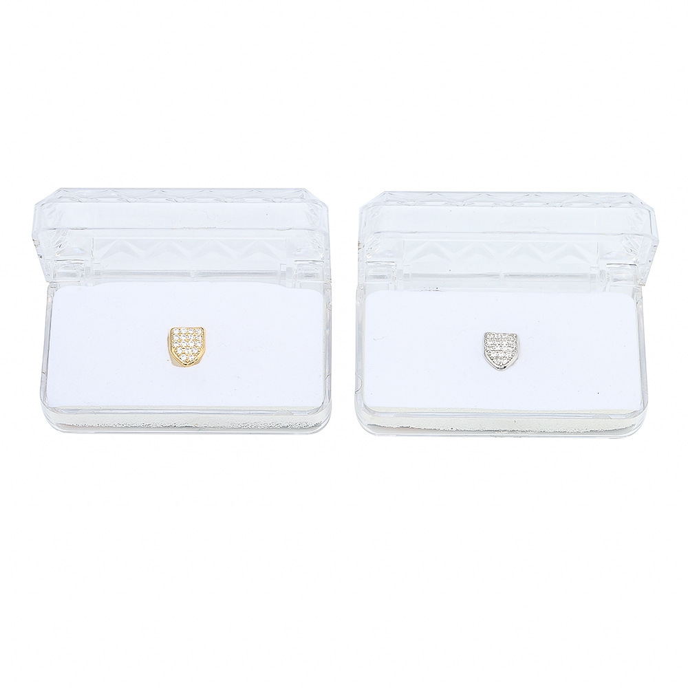 New Arrival Premium Single Tooth 18k Gold Plated Moissanite Diamond-cut Iced Out Hip Hop Grillz Teeth Accessories
