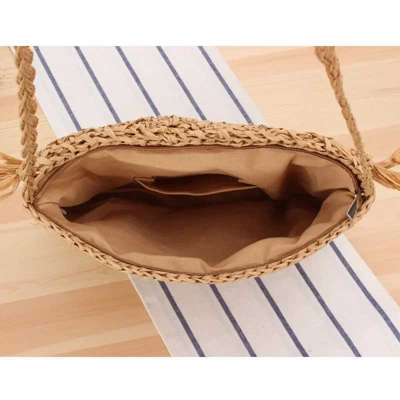 Summer Straw Bags For Women Handmade Tassel Beach Bags 2024 Raffia Rattan Woven Handbags Vacation Shoulder Crossbody Bags Clutch XJ250627