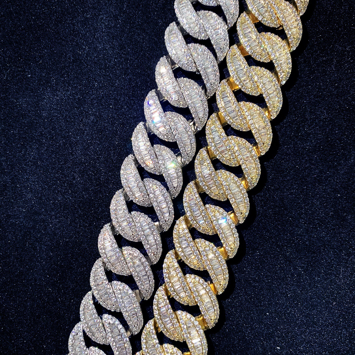 20mm Luxury VVS Moissanite Iced Out Hip Hop Semi-Arc T-Step Cuban Chain Edgy Bling Multi-Size Statement Jewelry Pass the diamond tester