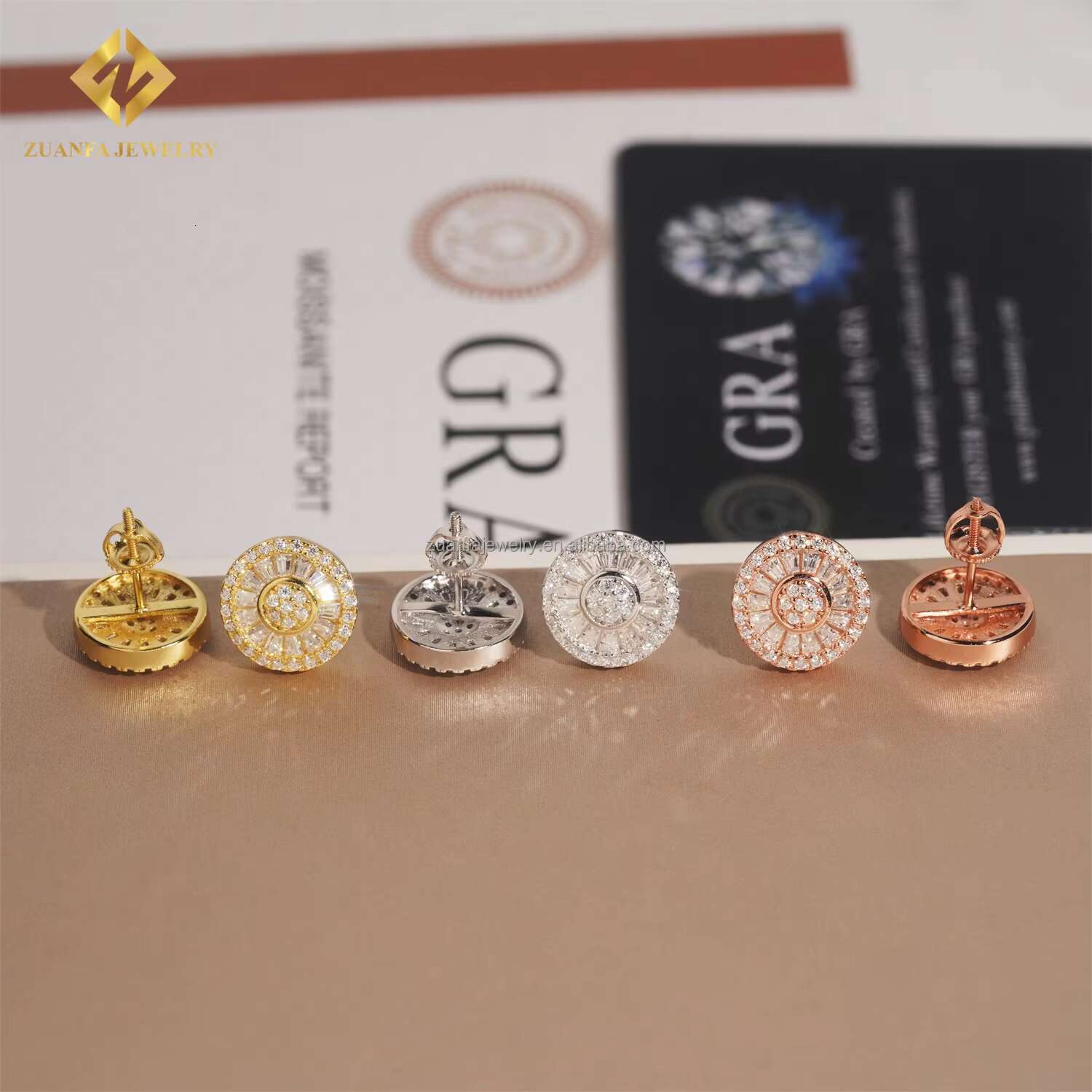 New Arrivals Popular Style Retail Man Jewelry Rapper GRA Certificates Screw Back VVS Moissanite Diamond Hip Hop Earrings