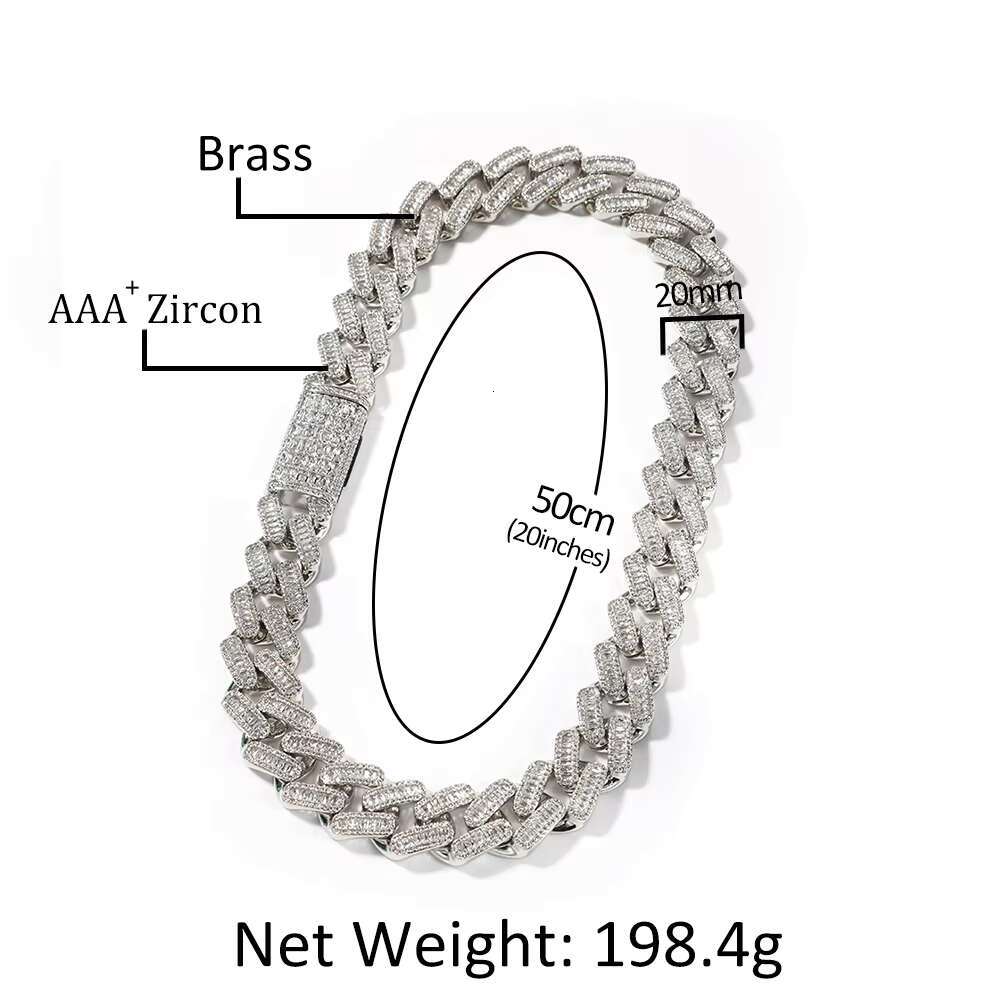 Hip Hop Jewelry AAAAA Cubic Zirconia Diamond Necklace Iced Out 15mm Miami Cuban Link Chain Fashion Necklaces for Men