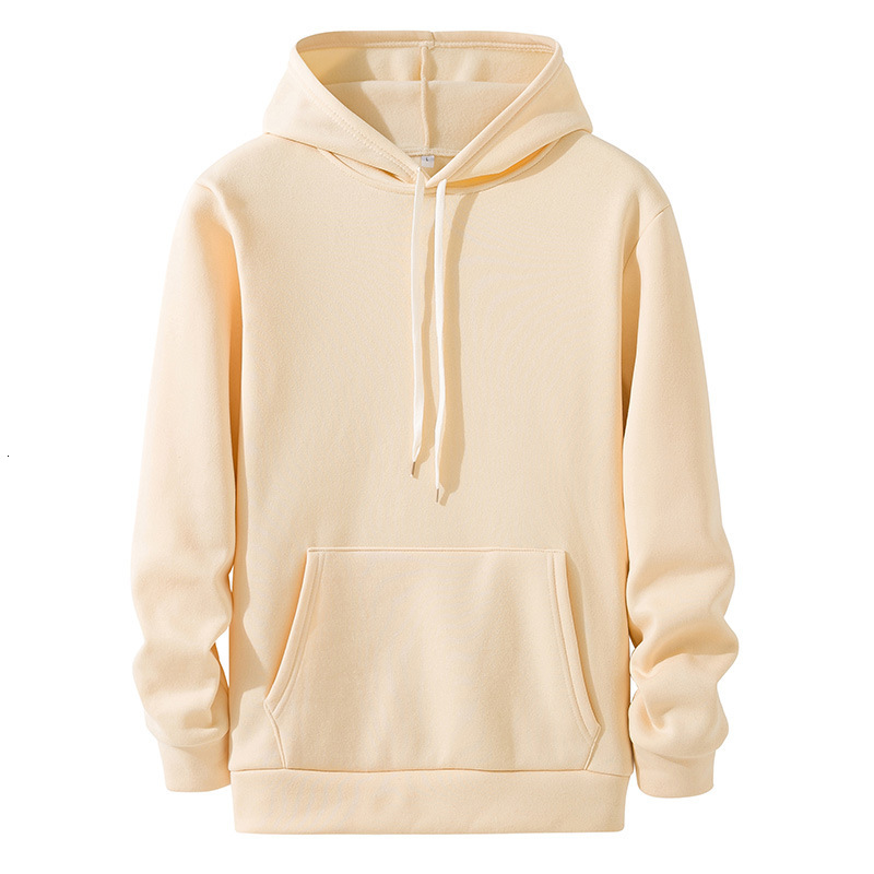 2022 Spring Autumn Winter Casual Hooded Solid Color Men's Sweatshirt Trendy Turn-down Collar Fleece Long Sleeve