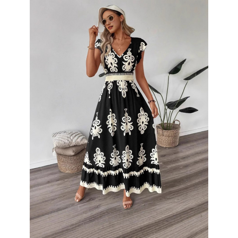 D6281Cross-border foreign trade hot-selling printed dress