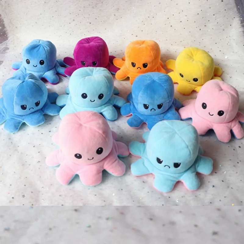 Flip-over Octopus Doll Double-sided Flip Doll Childrens Octopus Plush Toy Expression Changing Face Octopus Doll X250628