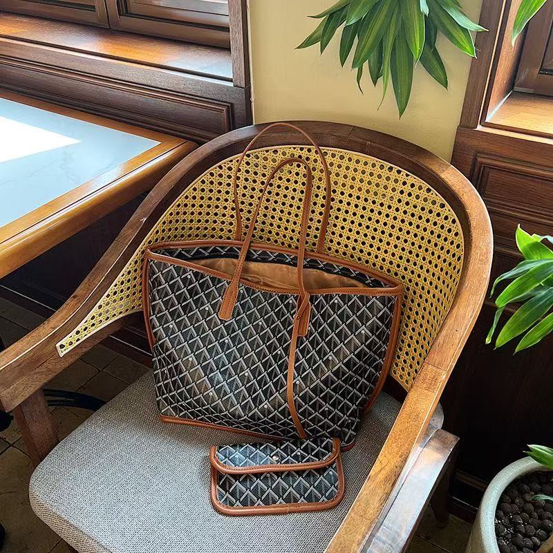 2025 Designer bag tote bag double-sided dual-use calf leather tote bag shopping bag single shoulder handbag mini women's green version beach bag 
