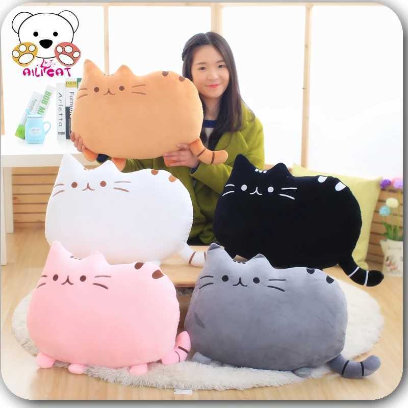 Soft Cat Plush Pillow Kitten Cushion Soft Colorful Stuffed Toys Gray Pink White Plush Doll Household Gifts for Girlfriend X250628