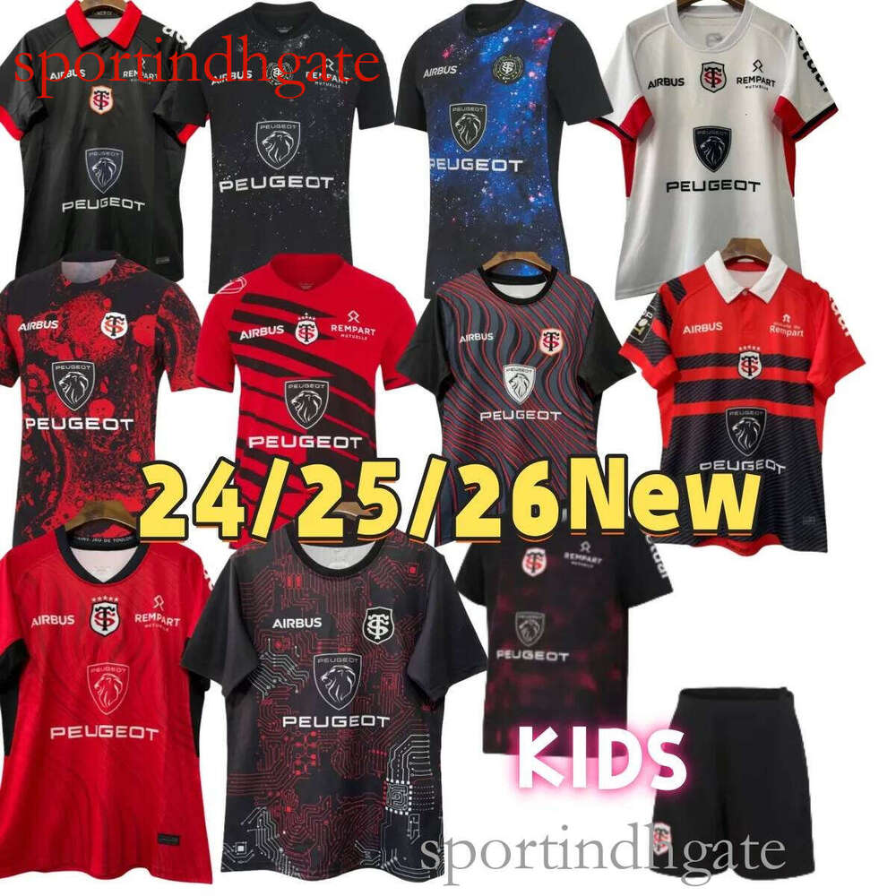 25 26Toulouse Men kids jerseys 2024 2025 short sleeve home away Toulouse rugby child shirt set.