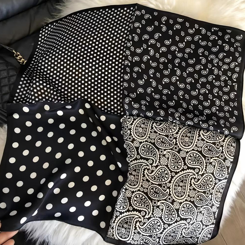 Luxurious Cashew Patterned Womens Silk Neckwear - Elegant Headscarves & Nekerschiefs Available in Classic Sizes