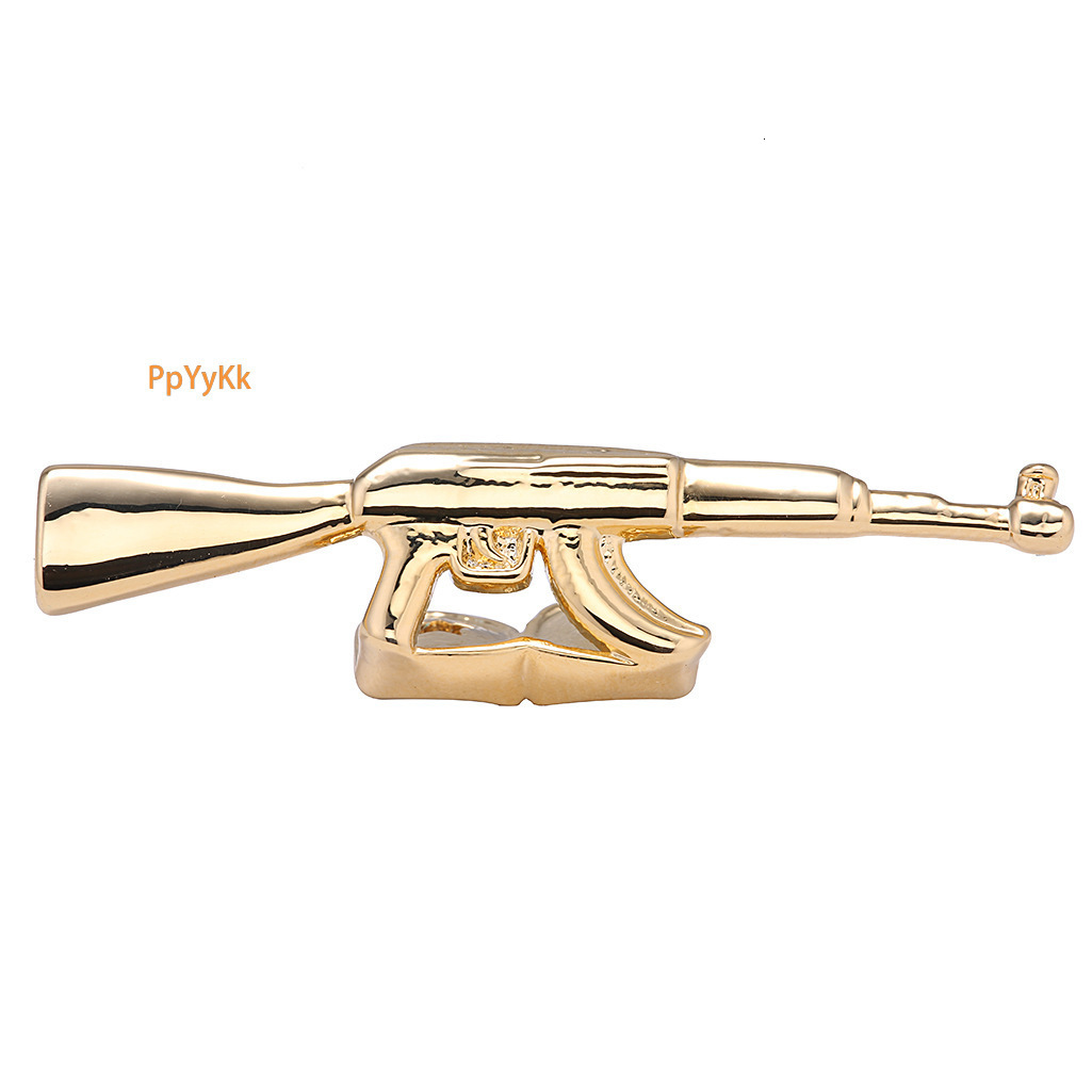 Halloween Hip Hop 18k Gold Plated AK47 Rifle Design Grillz Premium Trendy Rapper Costume Accessories Pass the diamond tester