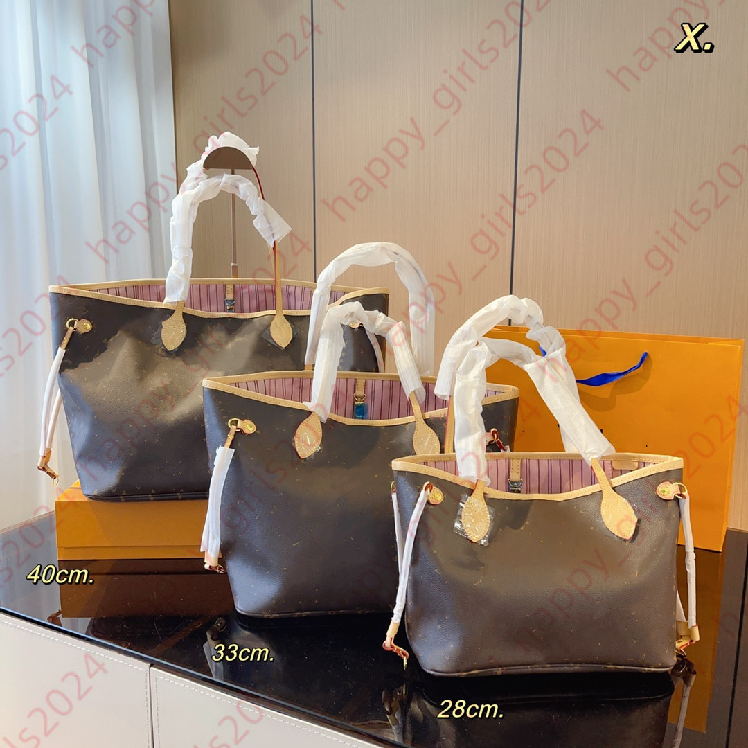 Womens Luxury Shopping bag Nevers Designer Tote Purse fulls Bags High Quality Leather 3 size Shoulder Bag Crossbody Wallet Lady Fashion Handbag Sacoche Satchel Hobo