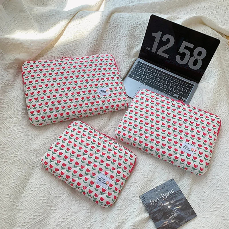 Ins Cute Flower Laptop Sleeve Computer Carrying Case Bag 11 13 14 15.3 15.6 Inch Portable Table Cover Bags for Mac Book HP ASUS 250627