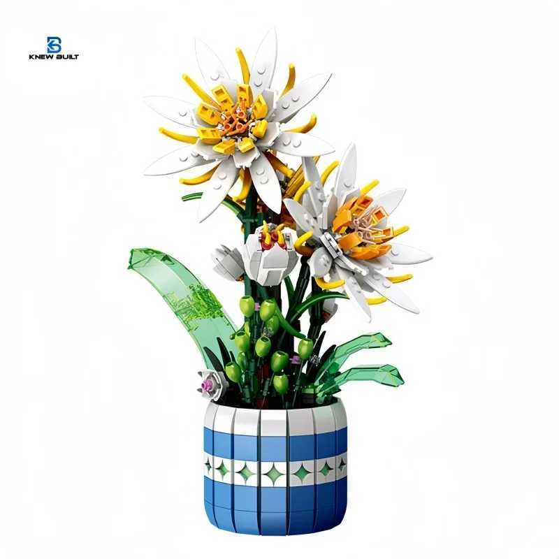 KNEW BUILT Creative 3D Epiphyllum Potted Building Block Toy-Uplift Mood with LoveIdeal Holiday Gift For GirlDecorate Your Home Y250627