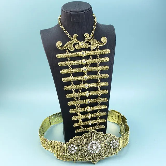 Russian Caucasus Ethnic Womens Belt Wedding Robe Costume Decoration Body Waist Seal Accessories Set241203