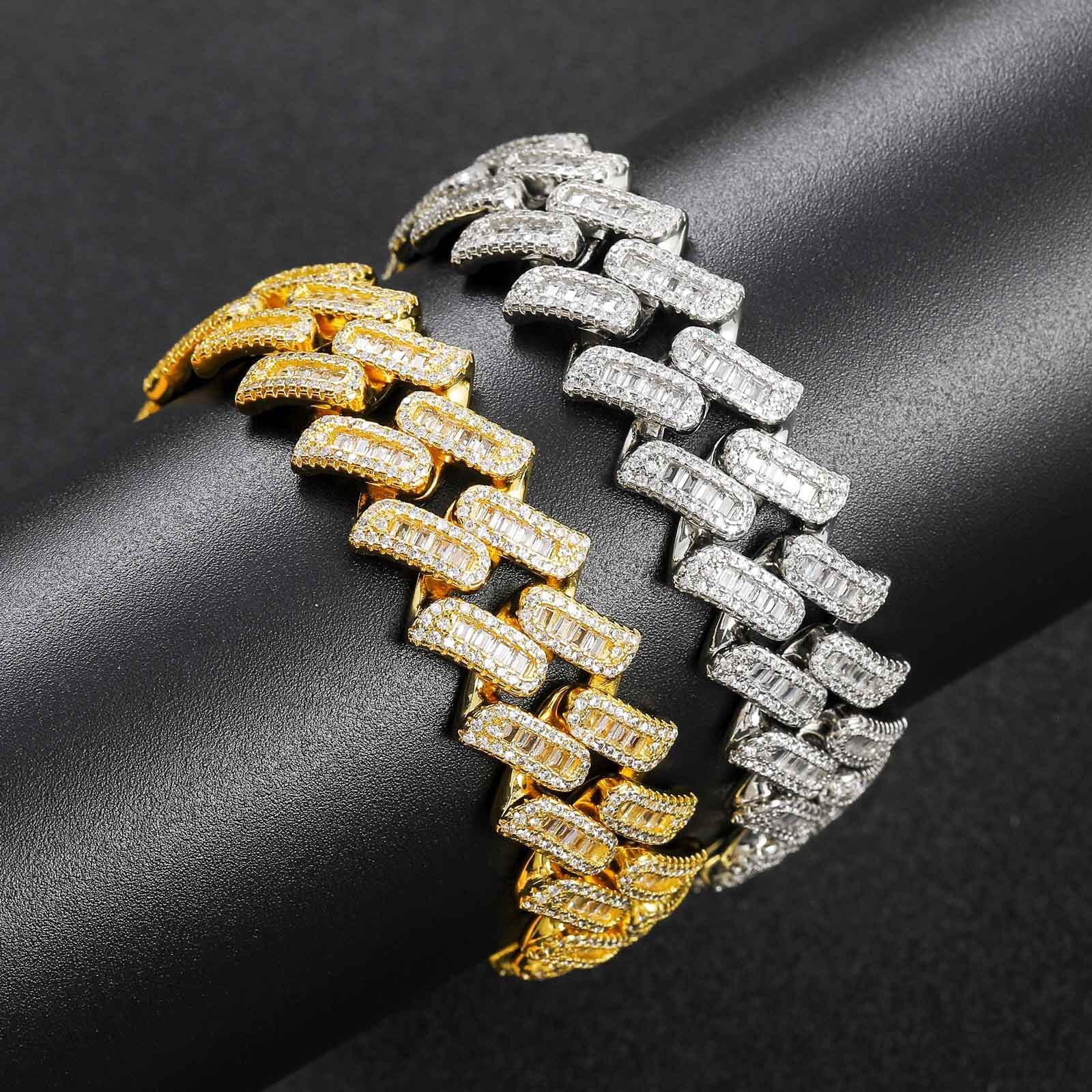 16MM Hip Hop Thorn Cuban Chain Luxury VVS Moissanite Iced Out Miami Clasp Men's Trendy Statement Bracelet Passes the Diamond Tester