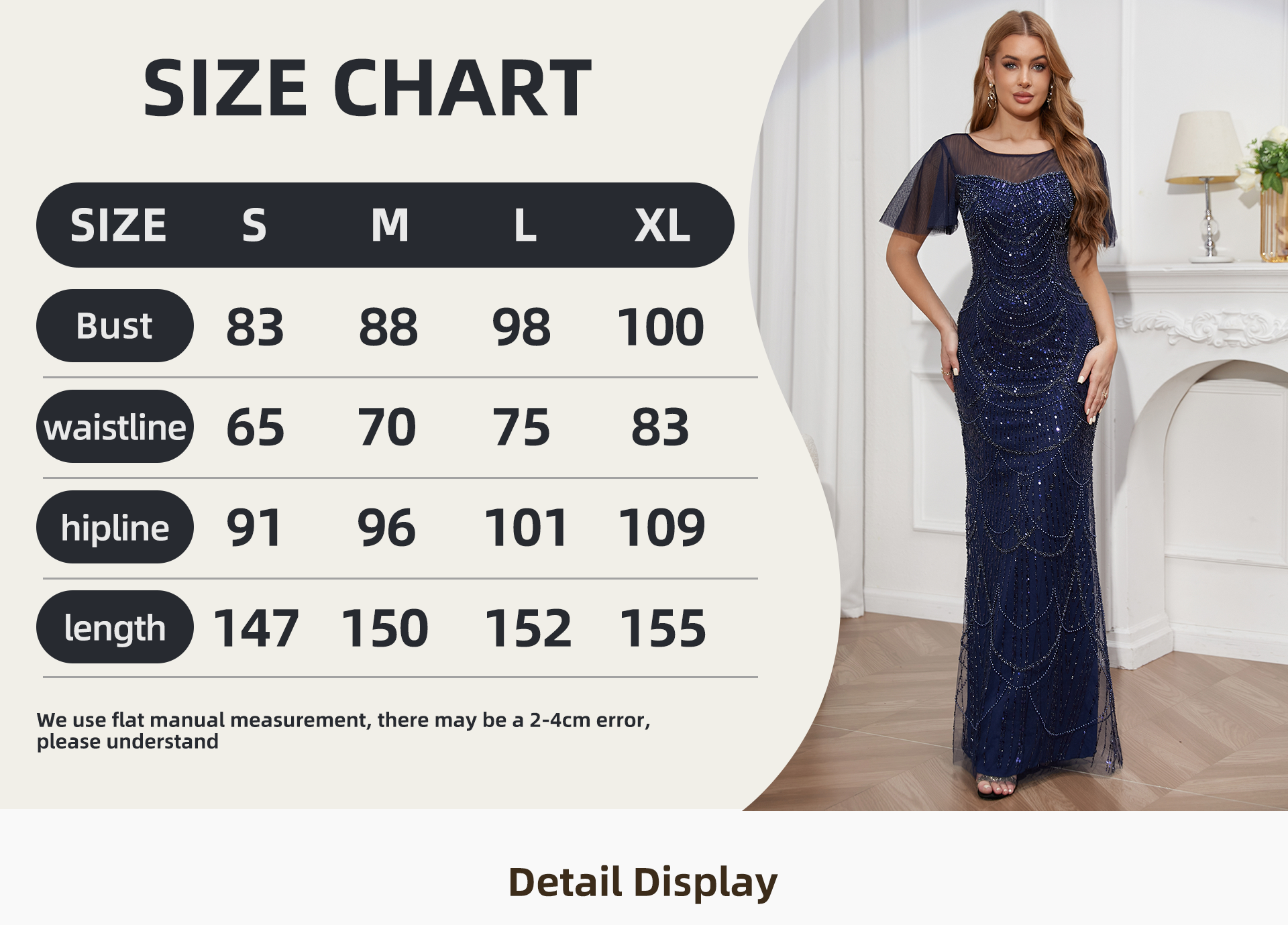 Prom dress trailing skirt fashion beaded sexy slim round neck perspective dress hand-folded elegant tulle dress prom dress bridesmaid