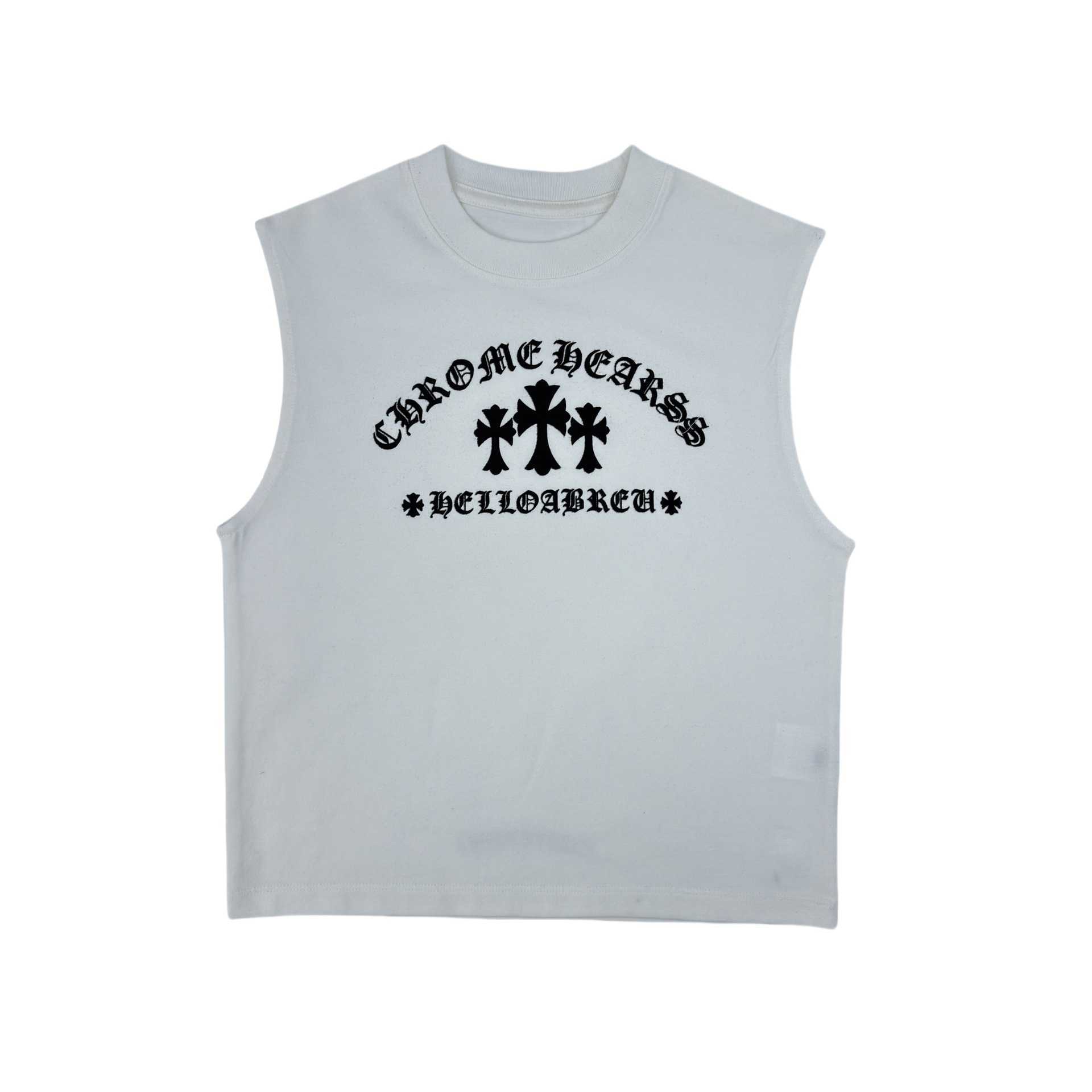 Unisex Childrens Parent-Child Matching Outfits Plus Size Loose CH Print Sanskrit Letter Tank Top S25628