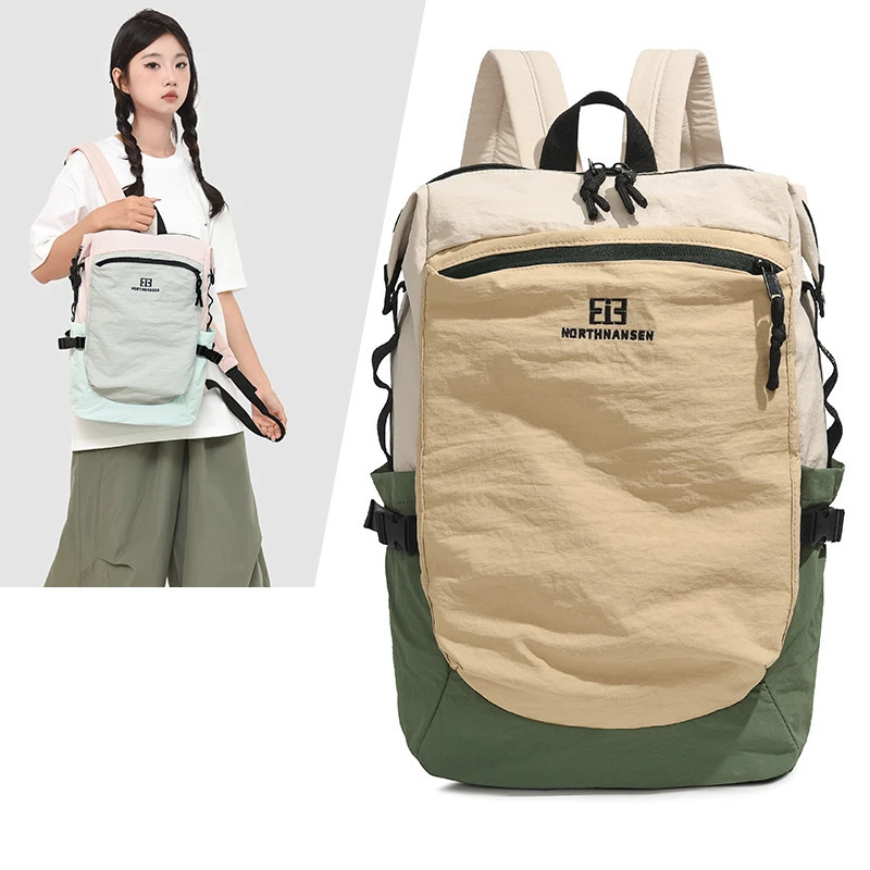 Outdoor double-shoulder backpack for women with large capacity. Its portable and suitable for commuting traveling. Its a cas 250627