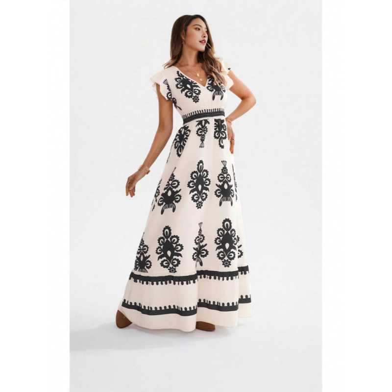 D6281Cross-border foreign trade hot-selling printed dress