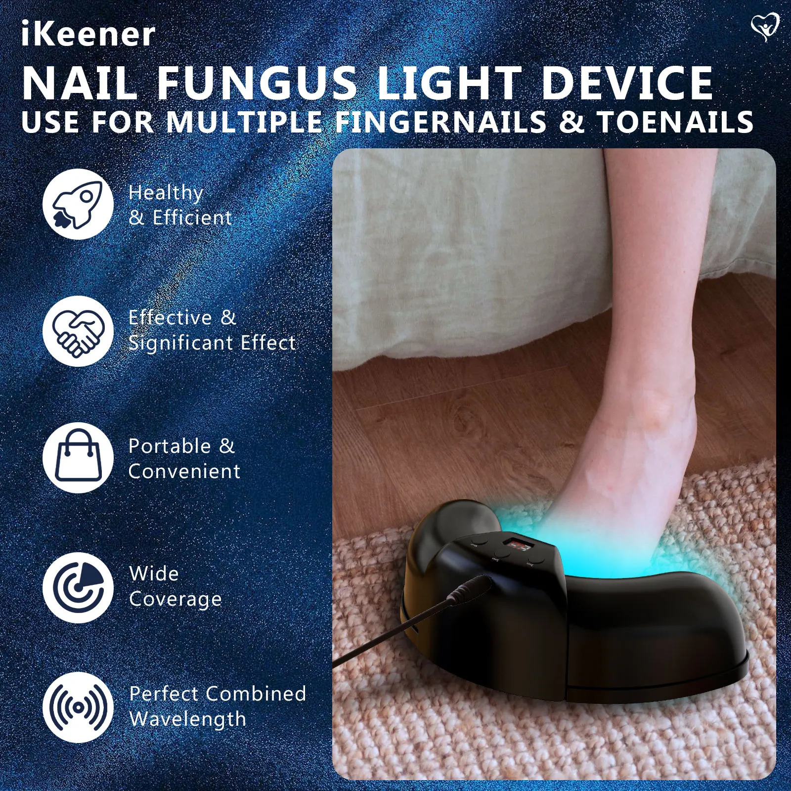 Nail Fungus Cleaning Laser Device Time Display 470nm Blue Lightand 910nm Damaged Discolored Thick Fingernails Foot Care 250624