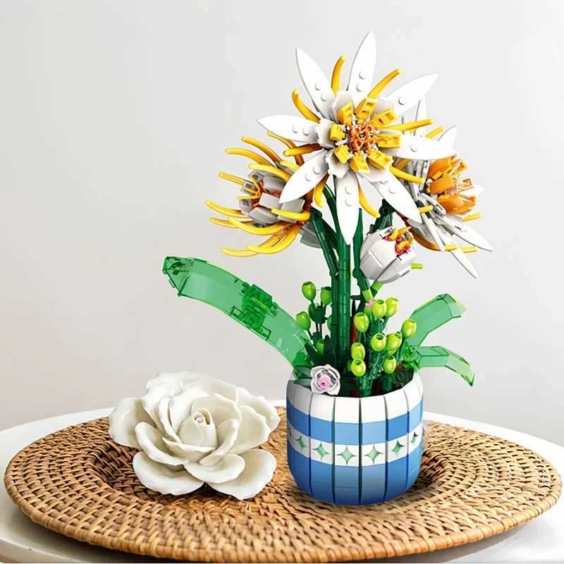 KNEW BUILT Creative 3D Epiphyllum Potted Building Block Toy-Uplift Mood with LoveIdeal Holiday Gift For GirlDecorate Your Home Y250627