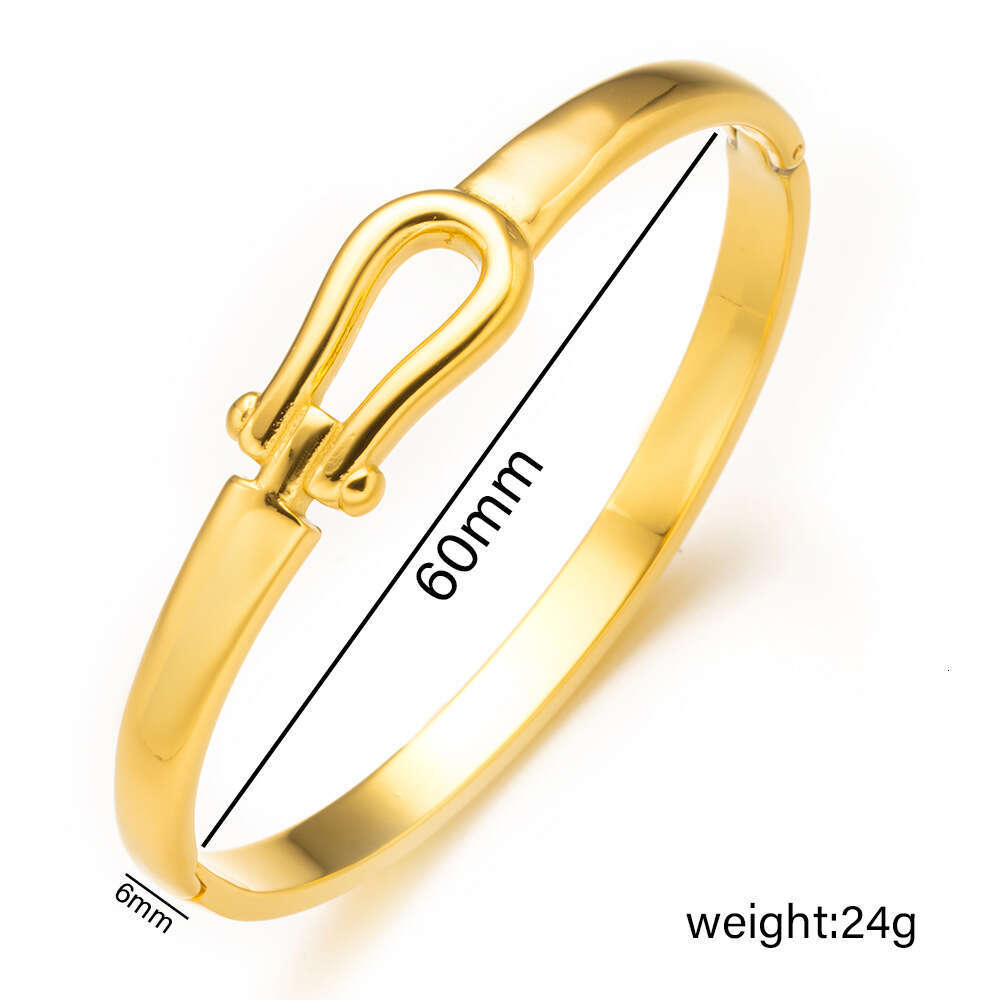 designer bracelet women Luxury Jewelry Designer Titanium Extremely Simple U-shaped Horseshoe Buckle Hot Selling Electroplated Smooth Stainless Steel B - view 6