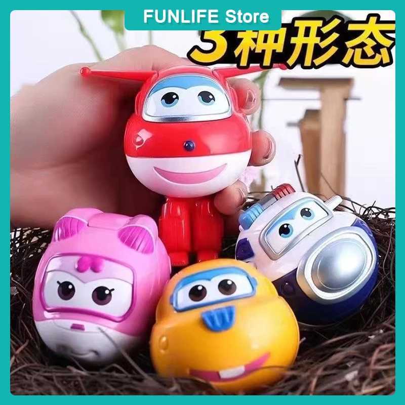 8/10pcs Set Super Wings Mini Transformable Eggs Anime Figurine Transformation Toys Jett Deformation Robot Aircraft 3 Forms X250628
