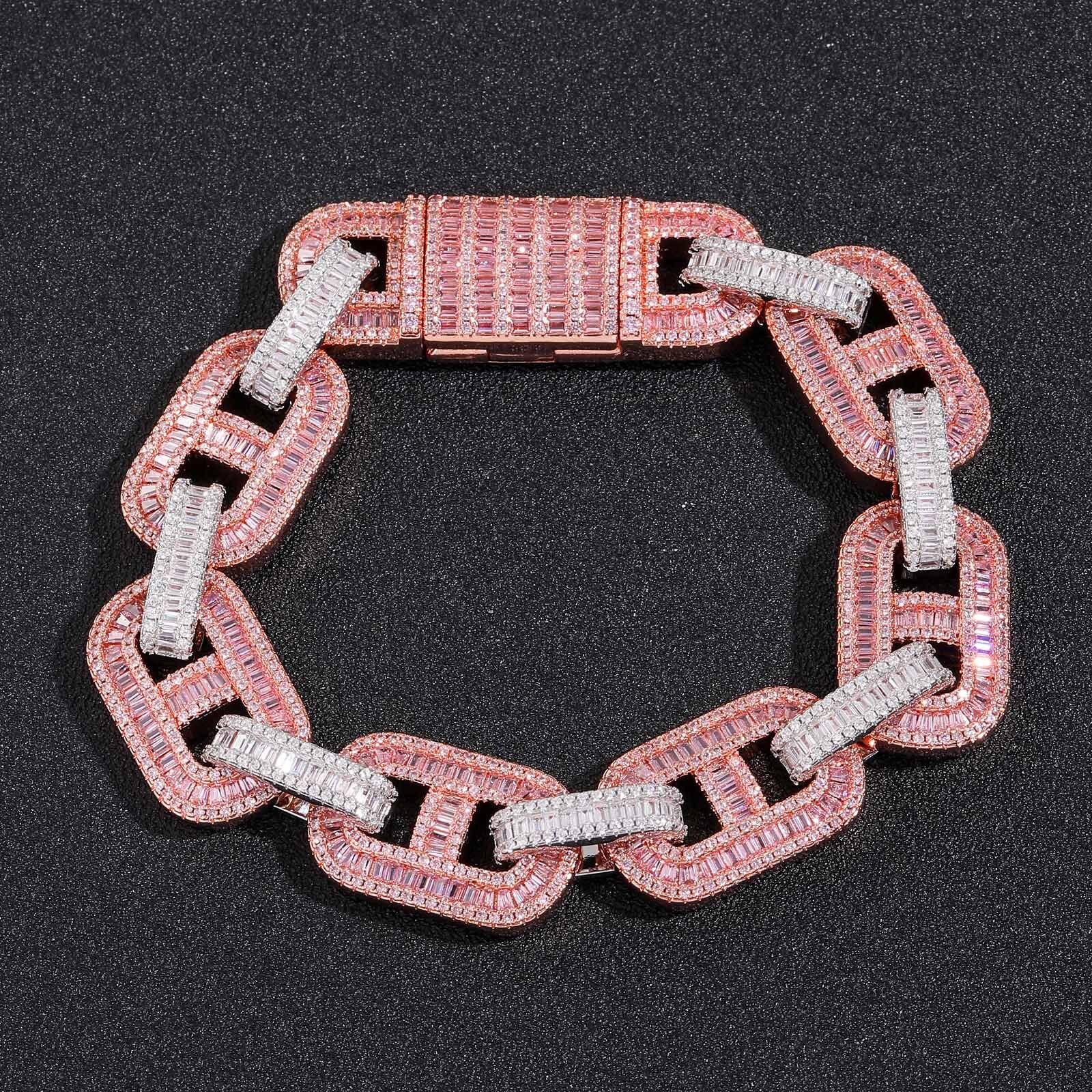 Men's 15MM T Square VVS Moissanite Iced Out Bling Bling Luxury Rapper Hip Hop Bracelet High-End Accessory Pass the diamond tester