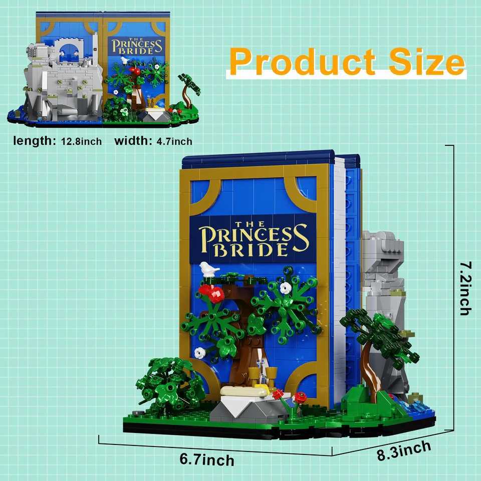 Princess Story Book Building Blocks Set Dream Bride 3Diorama Book Model Bricks Toys Lovely Decor Birthday Gifts for Kids Girls Y250627